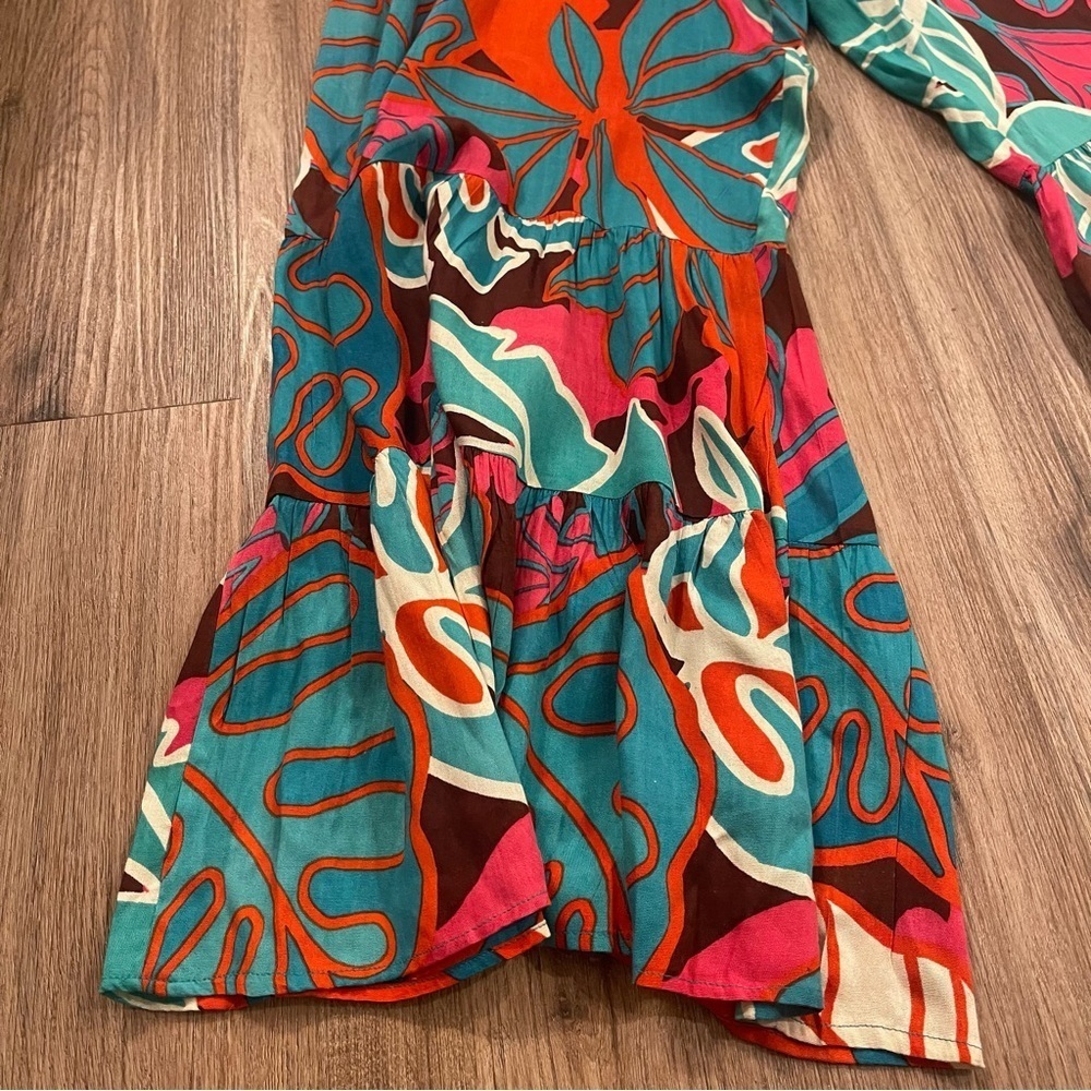True Destinations Beach Culottes Sz Small Floral Wide Leg Pants Tropical - Picture 3 of 9